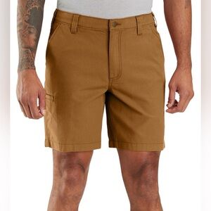 Carhartt Men's Cargo Work Shorts Brown Size 38 Rugged Flex Canvas